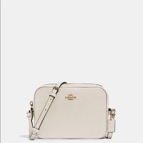 Coach Handbags - Coach Mini Camera Bag White Crossbody Purse